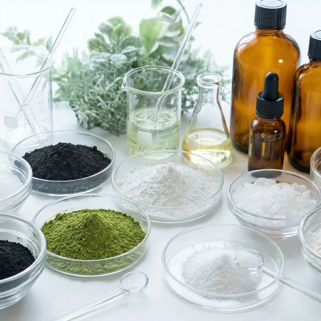Natural toothpaste formulation ingredients including plant extracts and minerals