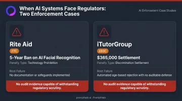 Two AI regulatory enforcement cases showing root failures and penalties