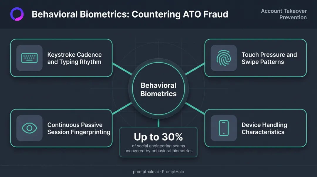 AI-powered behavioral biometrics signals used to detect account takeover fraud