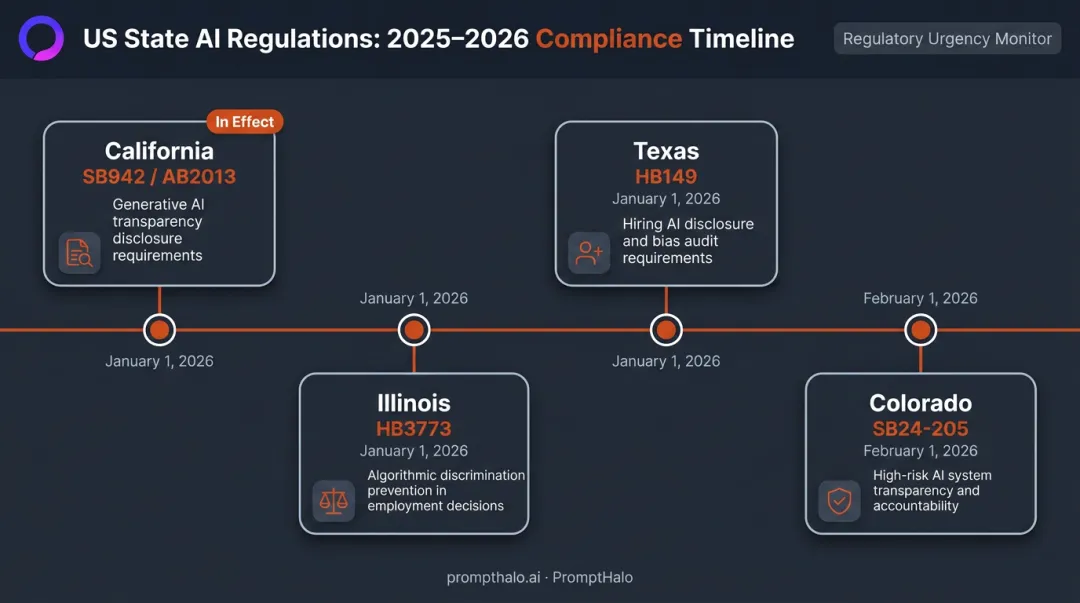 US state AI compliance regulations timeline for 2026 key deadlines