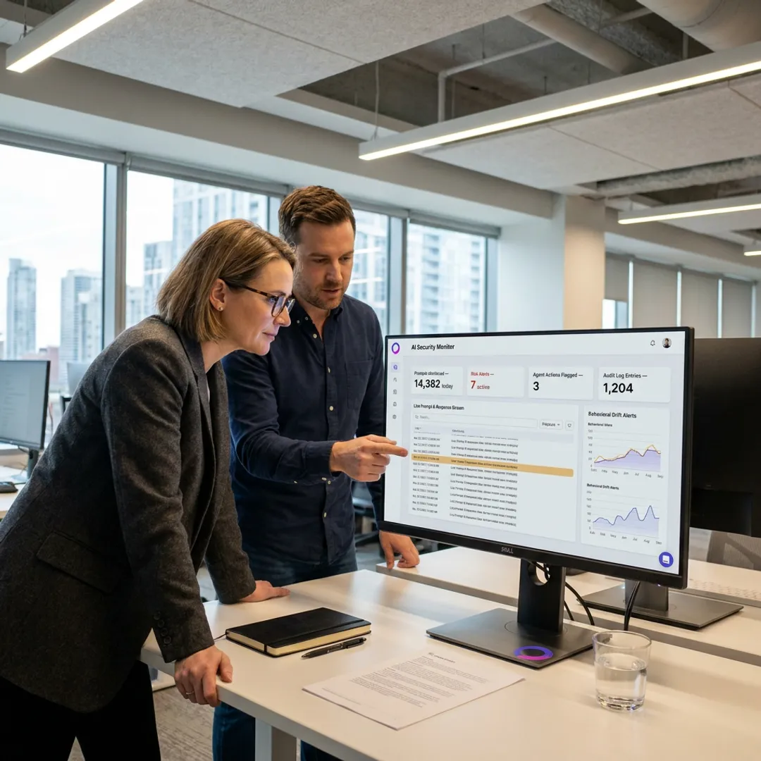 AI safety monitoring dashboard protecting enterprise workflows