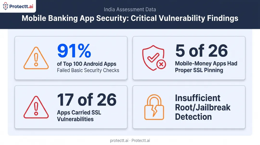 Common vulnerabilities in Indian banking apps statistics comparison chart