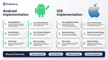 Android and iOS device binding implementation steps side-by-side platform comparison