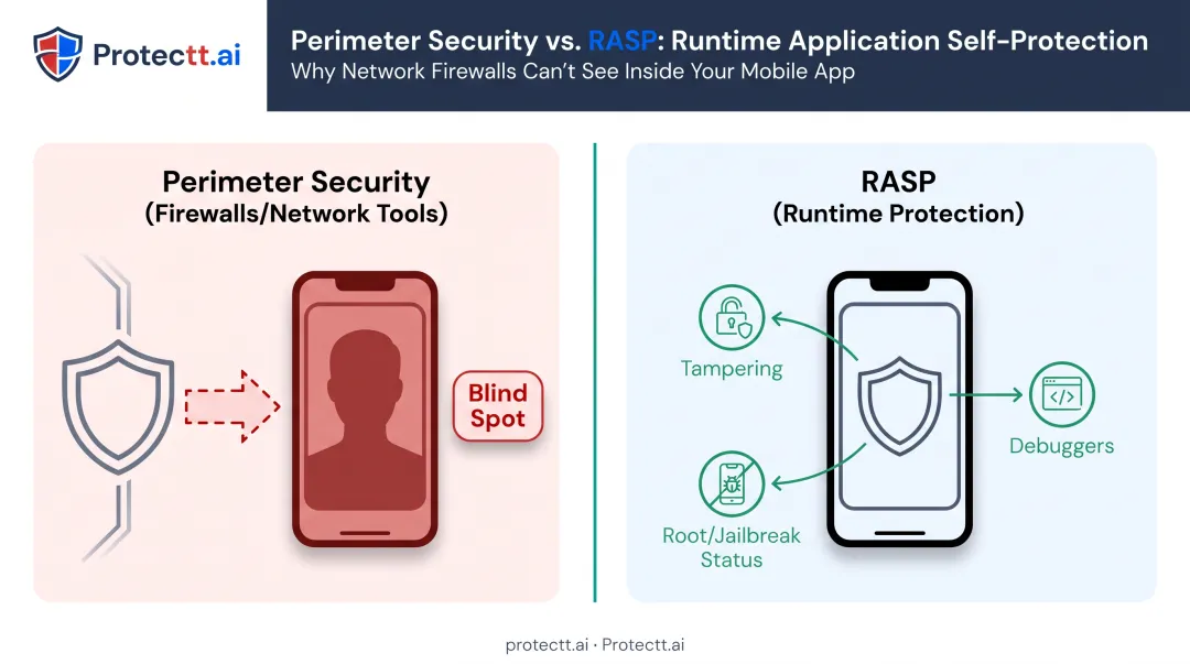 RASP inside app protection versus perimeter firewall security comparison