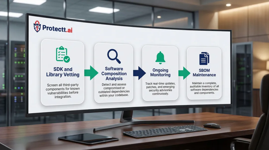 Four-step fintech third-party and supply chain risk management process flow