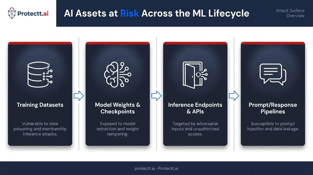 AI model security assets at risk across the AI lifecycle