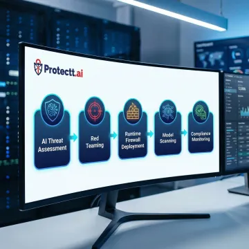 Step-by-step AI security process diagram showing LLM prompt injection prevention workflow
