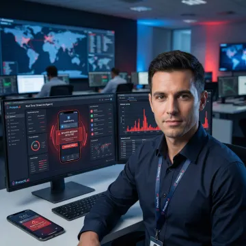 AI-powered spoofed SMS detection blocking mobile banking fraud on a smartphone