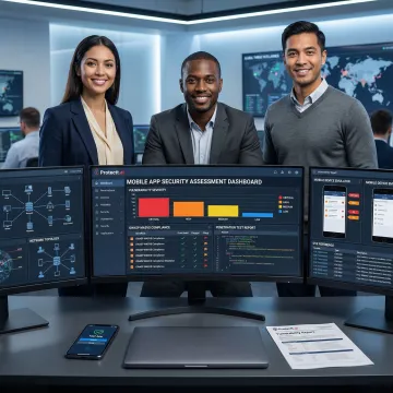 Security team conducting a structured mobile app audit process for a fintech client