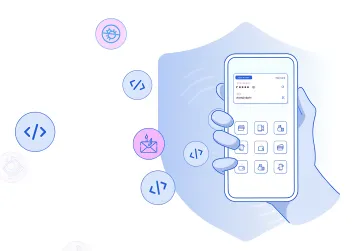 AI-powered mobile security system dashboard displaying real-time threat alerts and protection status