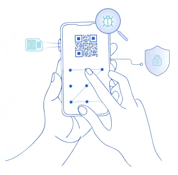 Mobile application self-protection and RASP security shield on smartphone screen