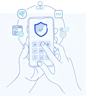 Compliance enforcement mobile software dashboard on smartphone and laptop screens