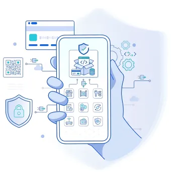 Secure mobile payment SDK integration on a smartphone with financial data protection