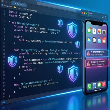 iOS app security solution preventing reverse engineering and runtime injection attacks on a mobile device