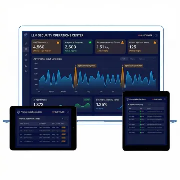 Protectt.ai AI security platform dashboard showing LLM threat monitoring and runtime protection