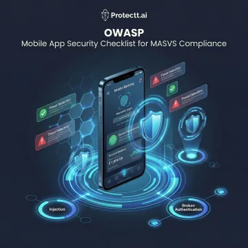 Mobile banking app protected by OWASP Top 10 coverage with real-time threat shield visualization