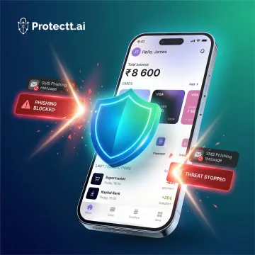 Mobile banking app protected from SMS phishing and smishing attacks