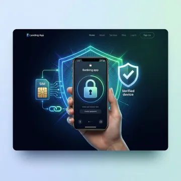 Mobile phone binding technology securing a banking app on a verified smartphone device