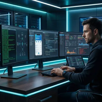 Red team cybersecurity expert conducting penetration testing on a mobile banking app