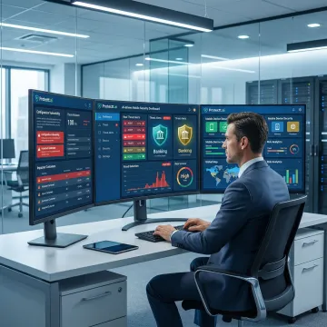 AI-powered mobile security dashboard protecting banking and fintech applications