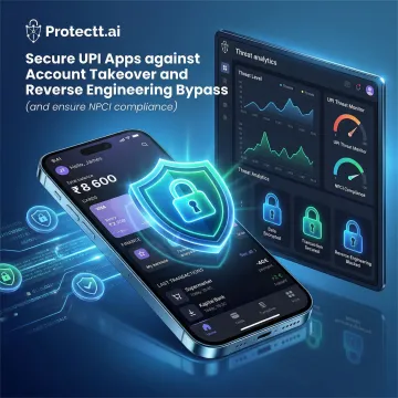 Mobile application security platform dashboard for BFSI enterprises showing real-time threat detection and analytics