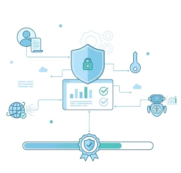 Secure AI agent dashboard showing compliance monitoring and threat detection in an enterprise environment