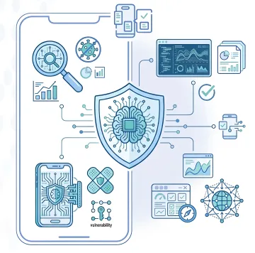 Mobile threat intelligence dashboard showing real-time threat detection on a smartphone