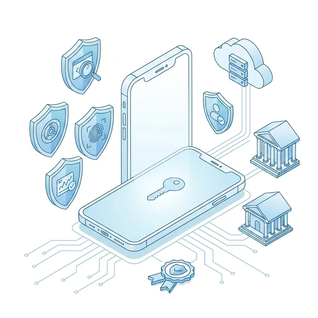 Security engineer reviewing mobile app threat intelligence and fraud analytics on enterprise platform