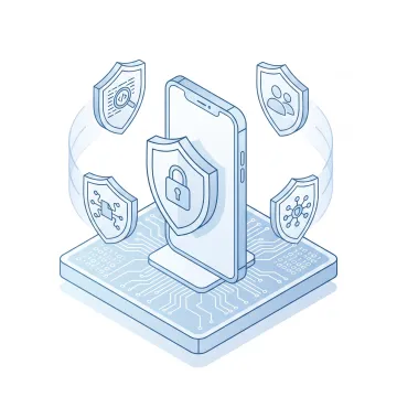 AI-powered RASP platform interface showing real-time in-app threat detection for a fintech application