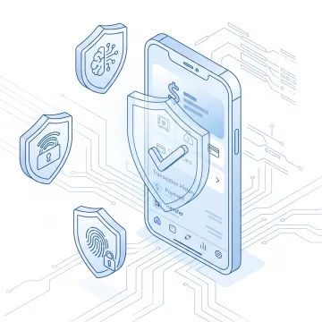 RASP security layer embedded inside a mobile banking application protecting financial transactions
