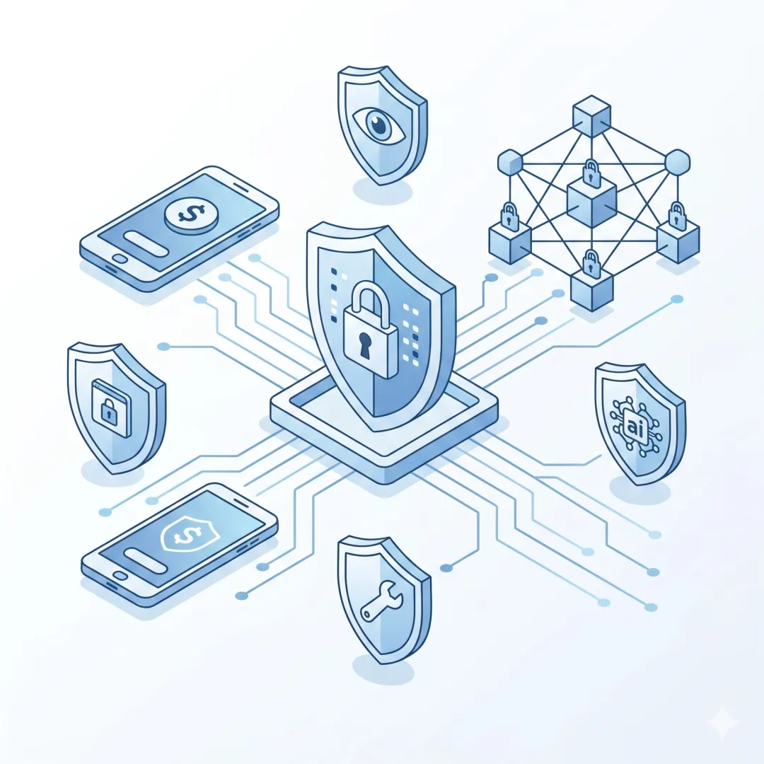 Diagram illustrating zero-trust security layers protecting an autonomous AI pipeline