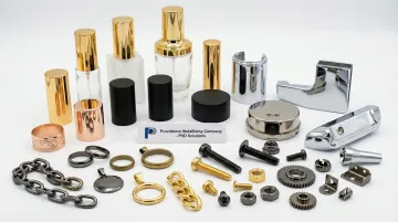 PVD-coated cosmetic packaging perfume caps and precision hardware in gold and metallic finishes