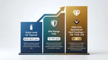 Three-tier scratch-resistant coating cost comparison from UV topcoat to specialized PVD