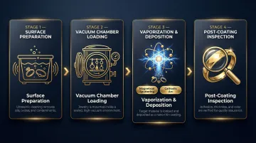 PVD jewelry coating 4-step process from vacuum chamber to finished piece