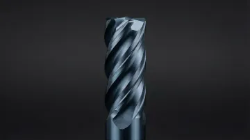 TiCN coated cutting tool insert close-up showing blue-grey metallic finish