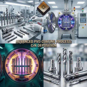 Chromium nitride coating process stages from preparation to finished component