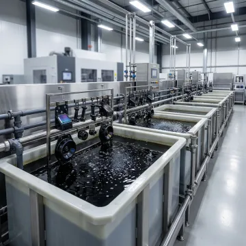 Black zinc nickel plating process in industrial facility