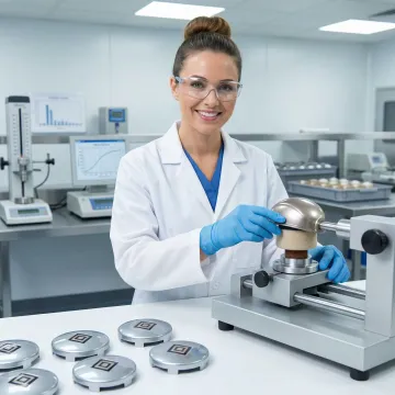 Scratch testing of UV coated cosmetic parts showing superior resistance