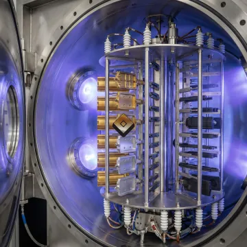 High-tech thin film coating equipment in industrial manufacturing facility