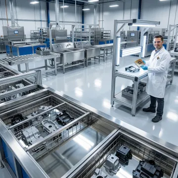 Industrial electroless nickel plating facility with plastic components