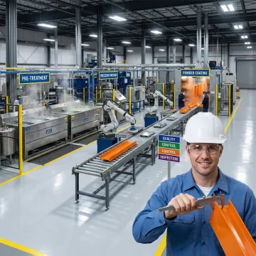 Step-by-step metal finishing process for contract manufacturers