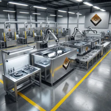 Chrome plating production facility with automated plating lines