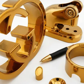 Titanium Nitride coated precision components with gold metallic finish