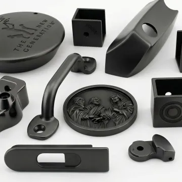Industrial parts with TiCN coating showing metallic dark gray finish