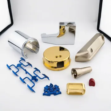 High-quality metal finished components showing various plating finishes