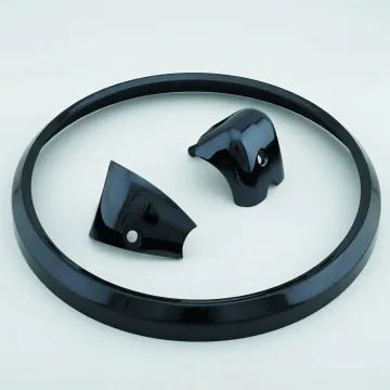 Close-up of black PVD chrome coating showing superior surface quality