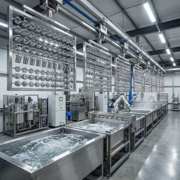 Chrome-plated cosmetic packaging components in production facility