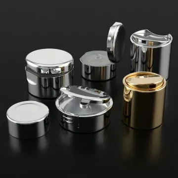 Close-up of trivalent chrome plated plastic cosmetic components