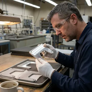 Abrasion-resistant coated aluminum components showing metallic finish and durability