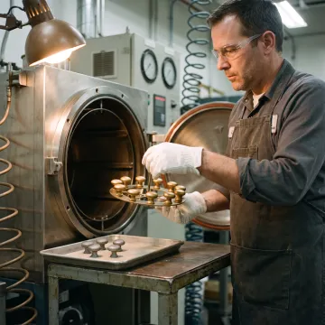 Industrial PVD coating chamber with precision components